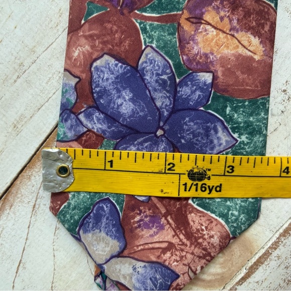 JORDACHE retro abstract artsy necktie 80s men’s tie EUC floral vintage formal - Picture 10 of 12